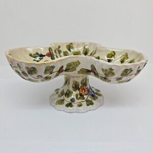 Vintage Molaroni Footed Ceramic Bowl, Margherita "Daisy", Hand Painted, Italy